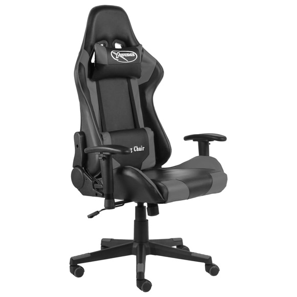 vidaXL Gaming-Stuhl Drehbar Grau PVC