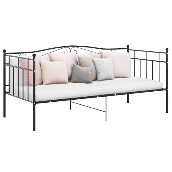 vidaXL Schlafsofa Bettgestell Schwarz Metall 90x200 cm