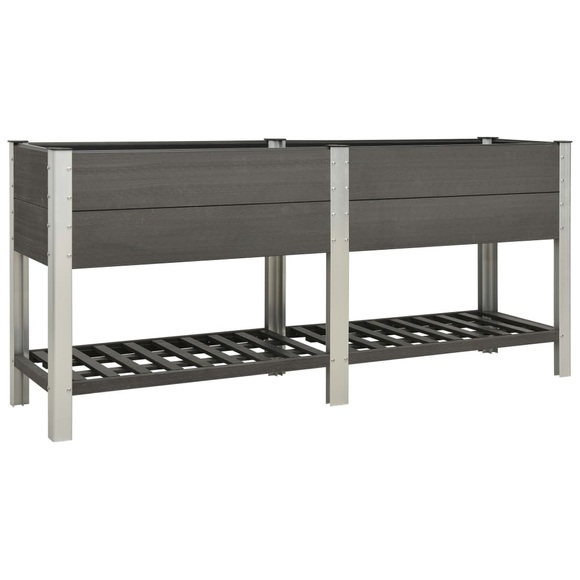 vidaXL Garten-Hochbeet mit Ablage 200x50x90 cm WPC Grau