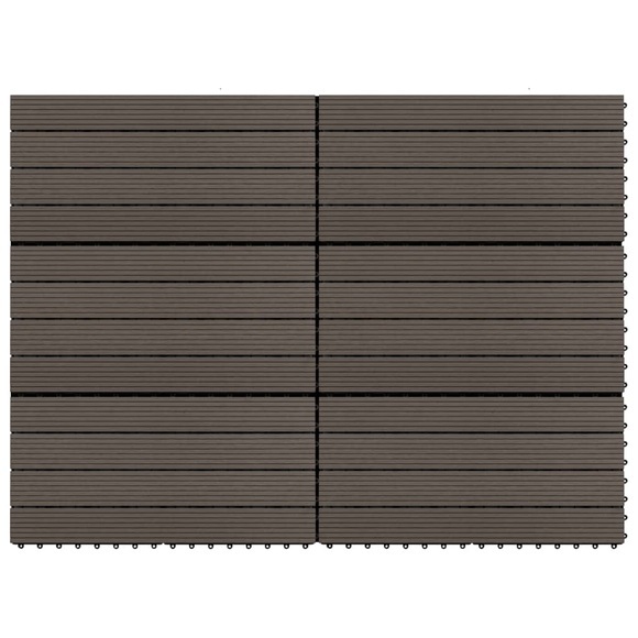 vidaXL Terrassenfliesen 6 Stk. WPC 60x30 cm 1,08 m² Dunkelbraun