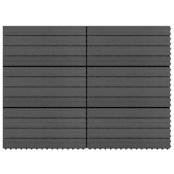 vidaXL Terrassenfliesen 6 Stk. WPC 60x30 cm 1,08 m² Schwarz