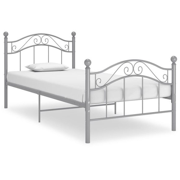 vidaXL Bett Grau Metall 100x200 cm