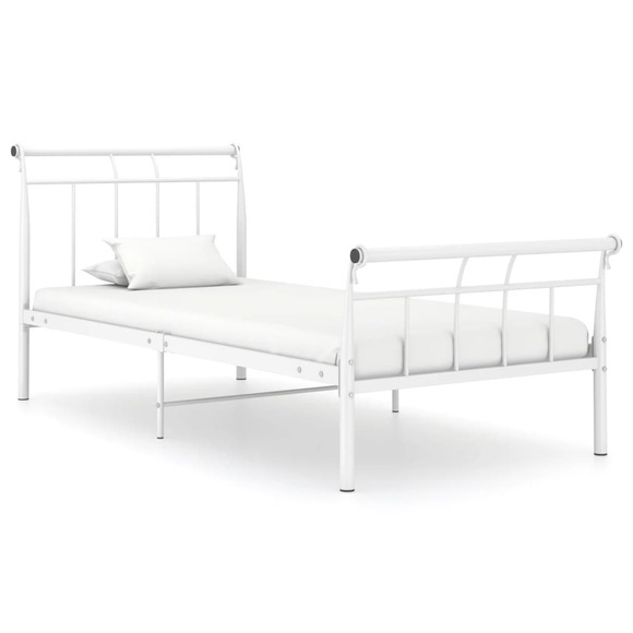 vidaXL Bettgestell Weiß Metall 90x200 cm