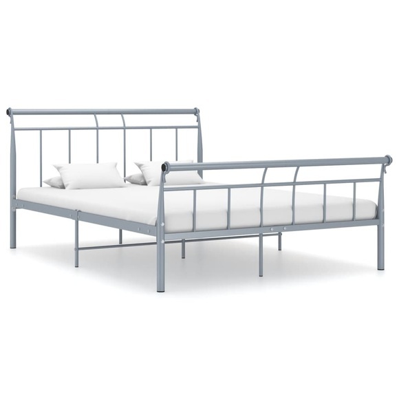 vidaXL Bettgestell Grau Metall 140x200 cm