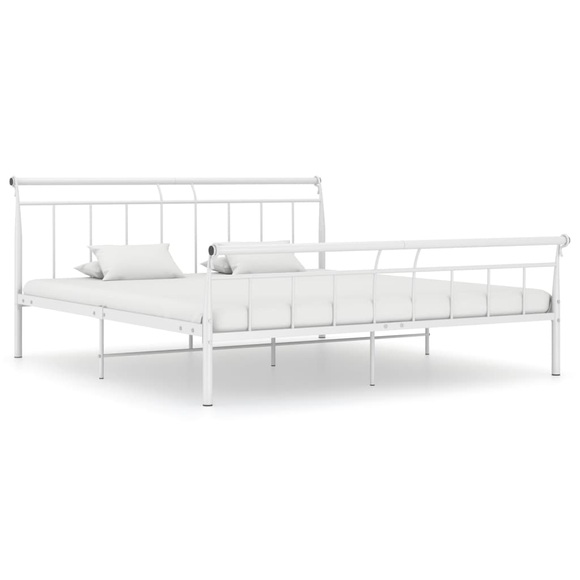 vidaXL Bettgestell Weiß Metall 180x200 cm