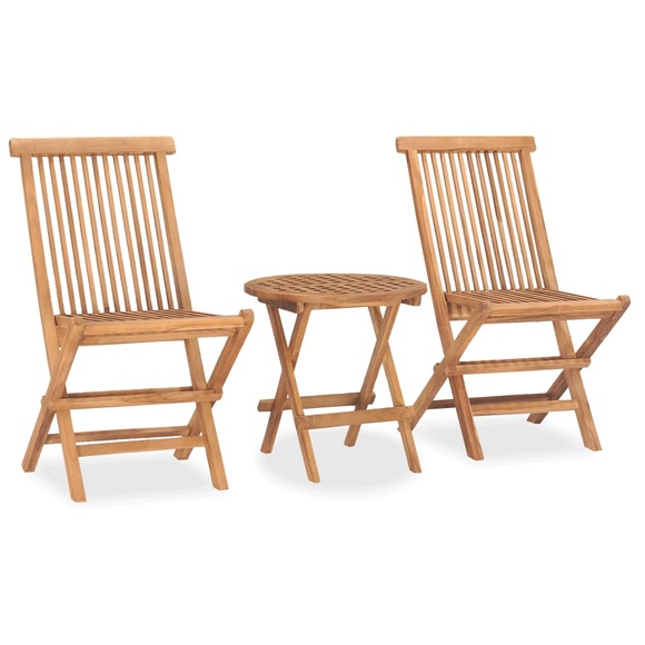 vidaXL 3-tlg. Garten-Essgruppe Klappbar Massivholz Teak