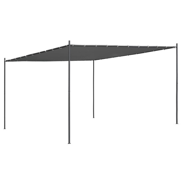 vidaXL Gartenpavillon mit Schrägdach 400x400x264 cm Anthrazit 180 g/m²