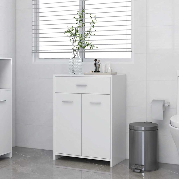 vidaXL Badezimmerschrank Weiß 60x33x80 cm Spanplatte