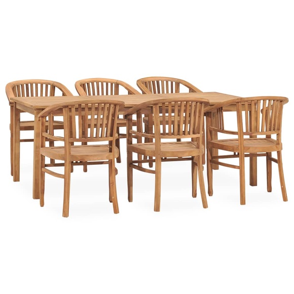 vidaXL 7-tlg. Garten-Essgruppe Massivholz Teak