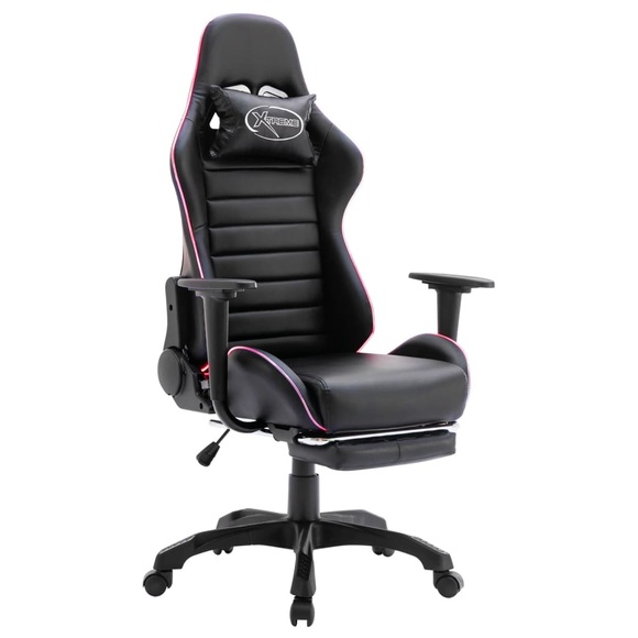 vidaXL Gaming-Stuhl mit Fußstütze und LED-Leuchten Kunstleder