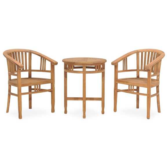 vidaXL 3-tlg. Garten-Essgruppe Teak Massivholz