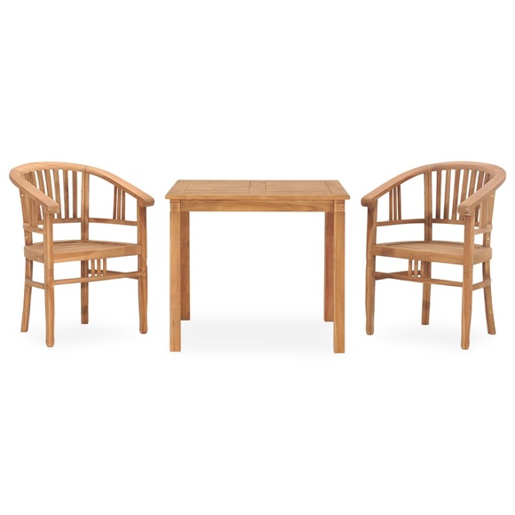 vidaXL 3-tlg. Garten-Essgruppe Teak Massivholz
