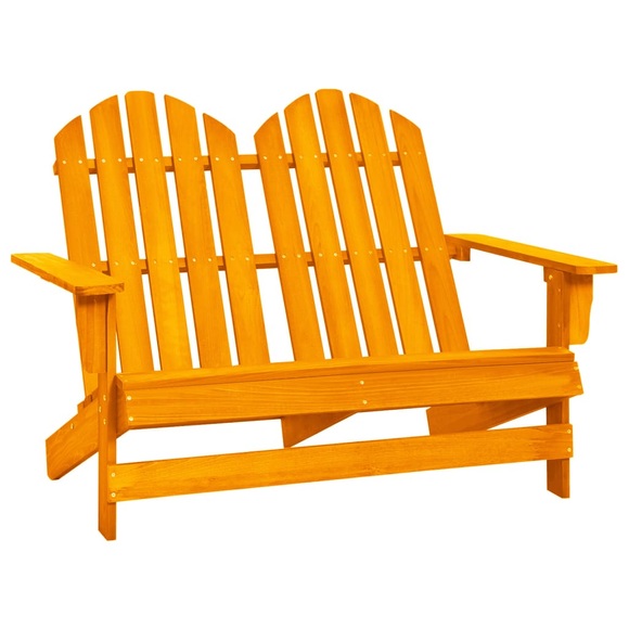vidaXL 2-Sitzer Adirondack-Gartenbank Massivholz Tanne Orange
