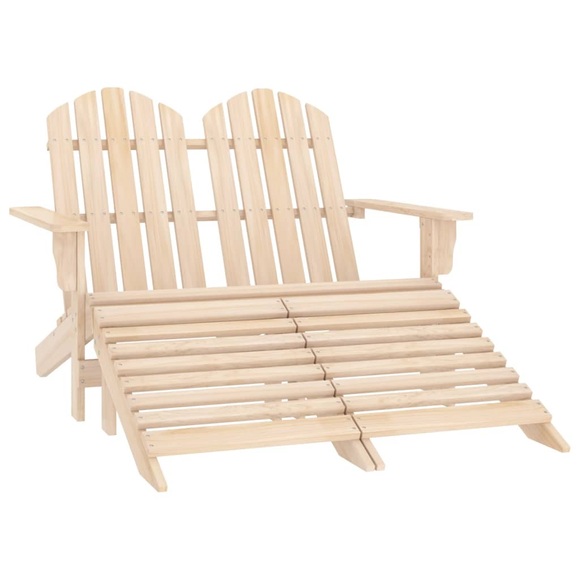 vidaXL 2-Sitzer Adirondack-Gartenbank mit Fußstütze Tannenholz