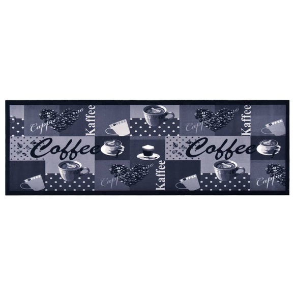 vidaXL Küchenteppich Waschbar Kaffee Blau 60x300 cm