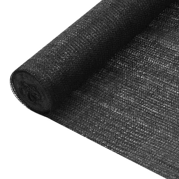 vidaXL Zaunblende Schwarz 3,6x50 m HDPE 75 g/m²