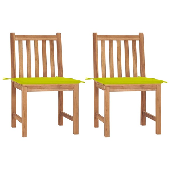 vidaXL Gartenstühle 2 Stk. mit Kissen Massivholz Teak