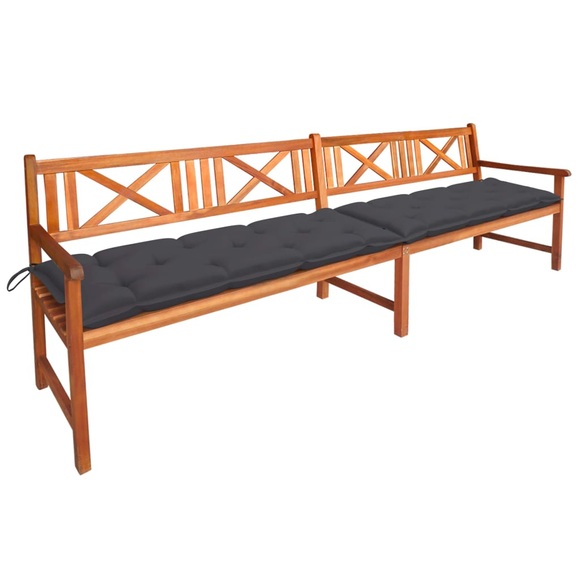 vidaXL Gartenbank mit Auflagen 240 cm Massivholz Akazie