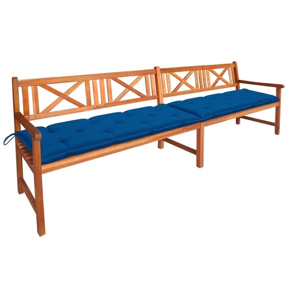 vidaXL Gartenbank mit Auflagen 240 cm Massivholz Akazie