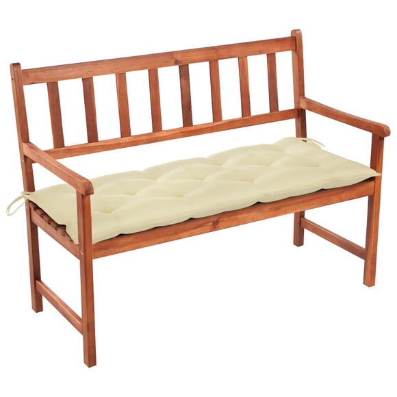 vidaXL Gartenbank mit Auflage 120 cm Massivholz Akazie