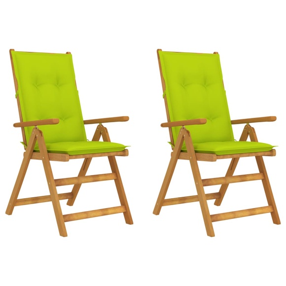 vidaXL Verstellbare Gartenstühle 2 Stk. mit Auflagen Massivholz Akazie