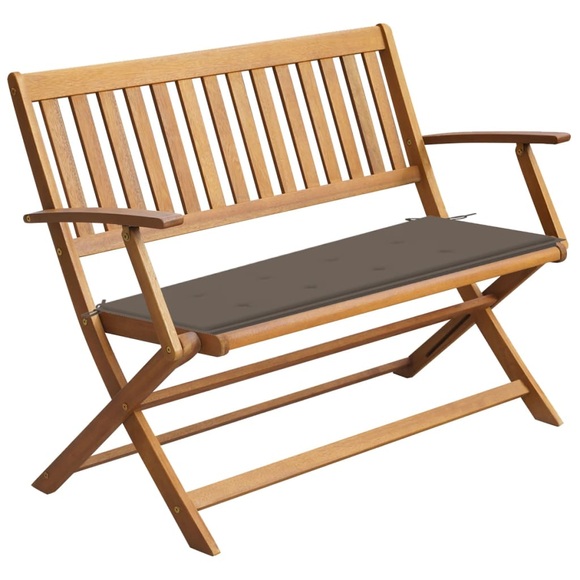 vidaXL Gartenbank mit Auflage 120 cm Massivholz Akazie