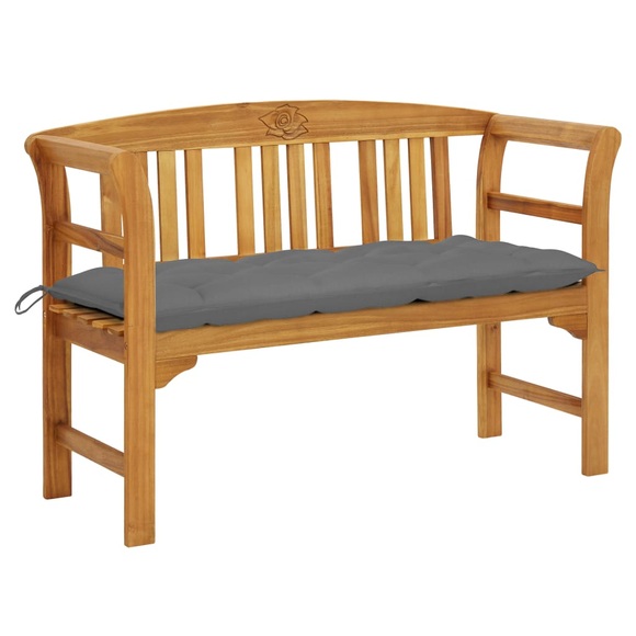 vidaXL Gartenbank mit Auflage 120 cm Massivholz Akazie