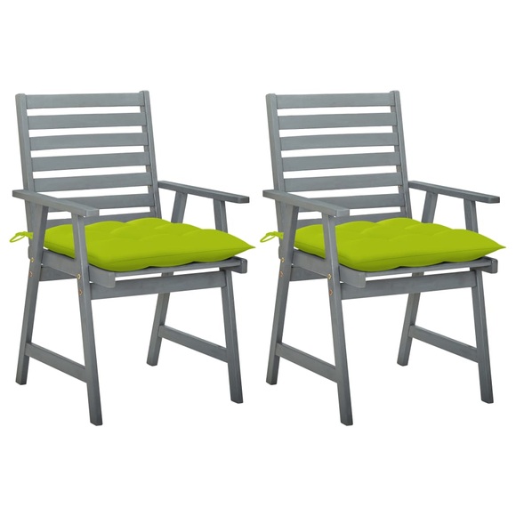vidaXL Garten-Essstühle mit Kissen 2 Stk. Massivholz Akazie