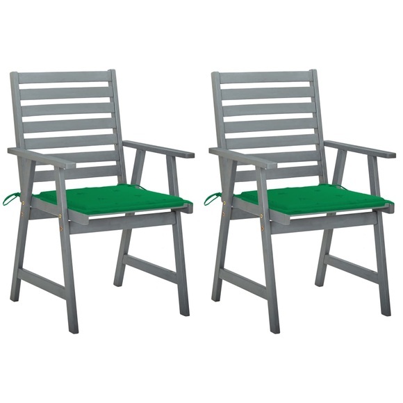 vidaXL Garten-Essstühle mit Kissen 2 Stk. Massivholz Akazie