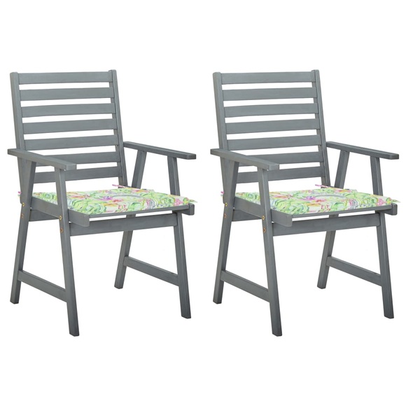 vidaXL Garten-Essstühle mit Kissen 2 Stk. Massivholz Akazie