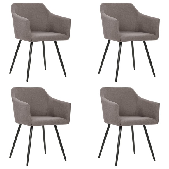 vidaXL Esszimmerstühle 4 Stk. Taupe Stoff