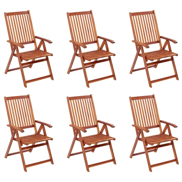 vidaXL Klappbare Gartenstühle 6 Stk. Massivholz Akazie