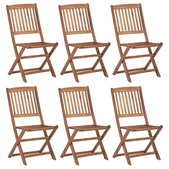vidaXL Klappbare Gartenstühle 6 Stk. Massivholz Akazie