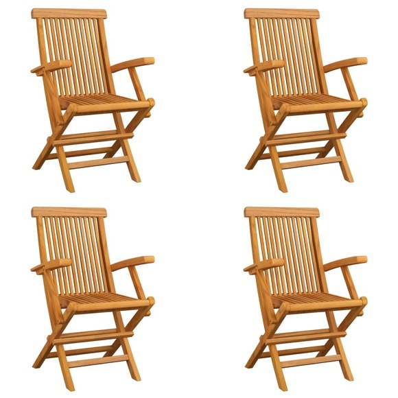 vidaXL Klappbare Gartenstühle 4 Stk. Massivholz Teak