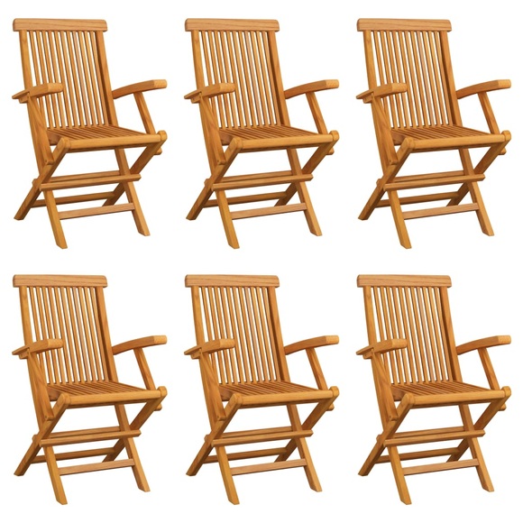 vidaXL Klappbare Gartenstühle 6 Stk. Massivholz Teak