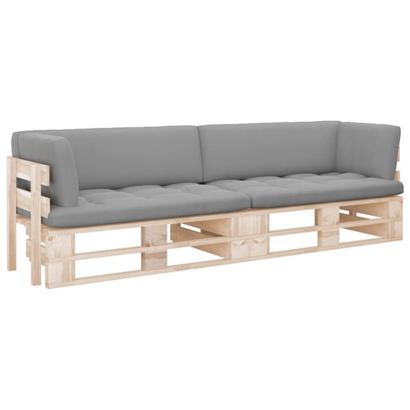 vidaXL 2-Sitzer-Palettensofa mit Kissen Imprägniertes Kiefernholz