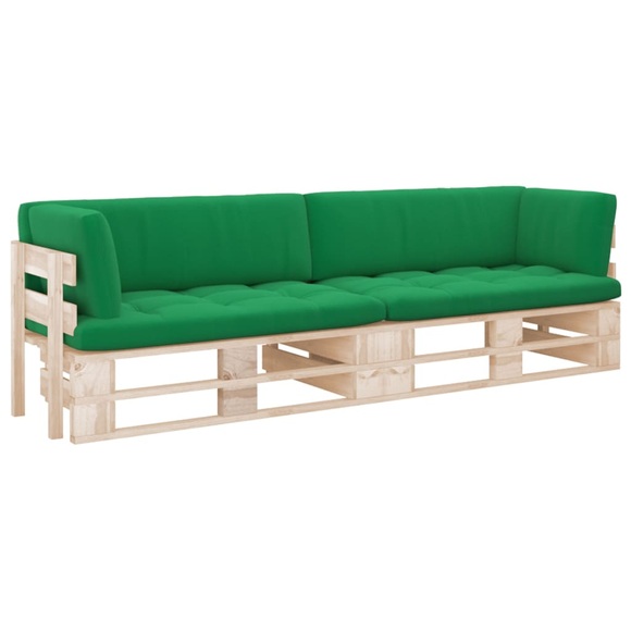 vidaXL 2-Sitzer-Palettensofa mit Kissen Imprägniertes Kiefernholz