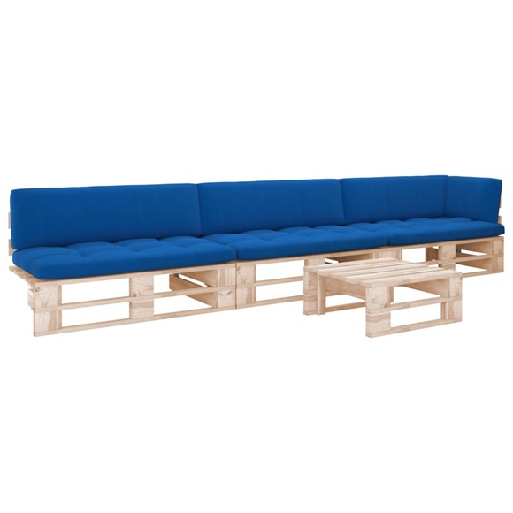 vidaXL 4-tlg. Paletten-Lounge-Set mit Kissen Kiefernholz Imprägniert