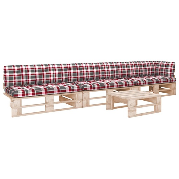 vidaXL 4-tlg. Paletten-Lounge-Set mit Kissen Kiefernholz Imprägniert