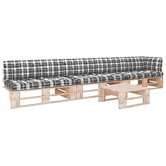 vidaXL 4-tlg. Paletten-Lounge-Set mit Kissen Kiefernholz Imprägniert