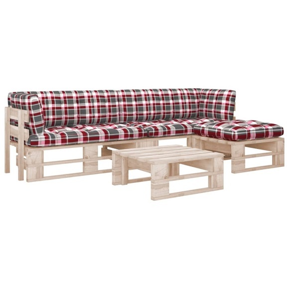 vidaXL 4-tlg. Paletten-Lounge-Set mit Kissen Kiefernholz Imprägniert