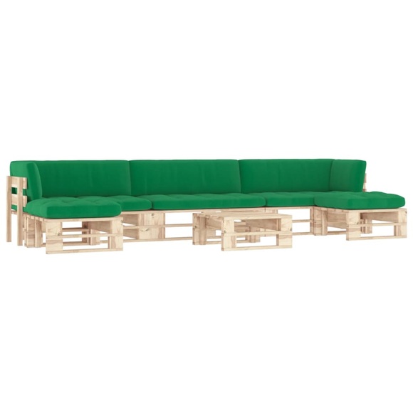 vidaXL 6-tlg. Paletten-Lounge-Set mit Kissen Kiefernholz Imprägniert