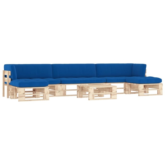 vidaXL 6-tlg. Paletten-Lounge-Set mit Kissen Kiefernholz Imprägniert