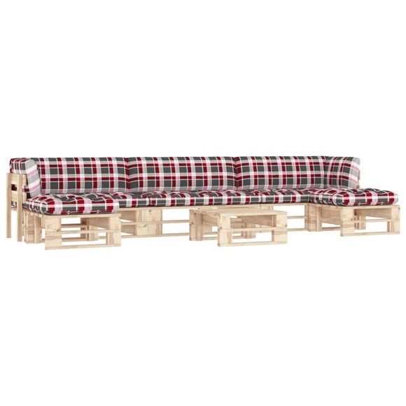 vidaXL 6-tlg. Paletten-Lounge-Set mit Kissen Kiefernholz Imprägniert