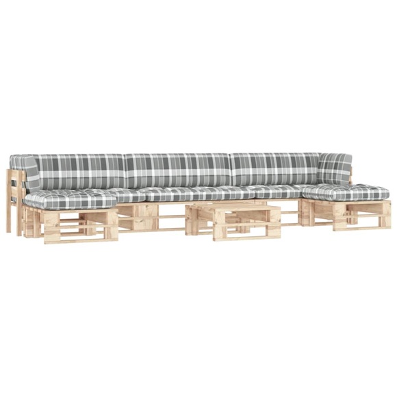 vidaXL 6-tlg. Paletten-Lounge-Set mit Kissen Kiefernholz Imprägniert