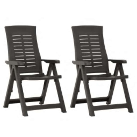 vidaXL Verstellbare Gartenstühle 2 Stk. Kunststoff Anthrazit