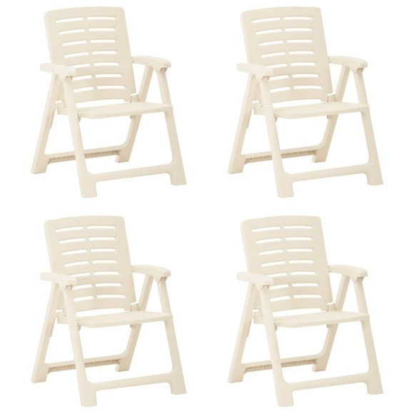 vidaXL Gartenstühle 4 Stk. Kunststoff Weiß