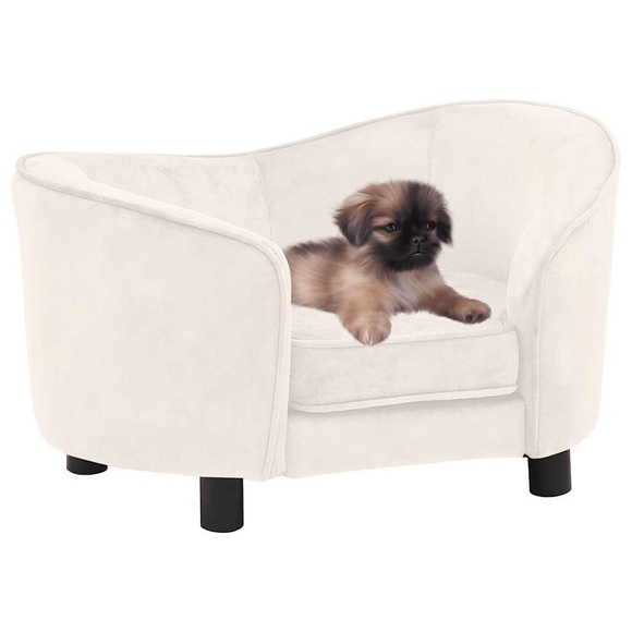 vidaXL Hundesofa Creme 69x49x40 cm Plüsch