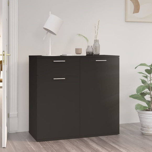 vidaXL Sideboard Schwarz 80x36x75 cm Spanplatte