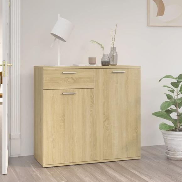 vidaXL Sideboard Sonoma-Eiche 80x36x75 cm Spanplatte